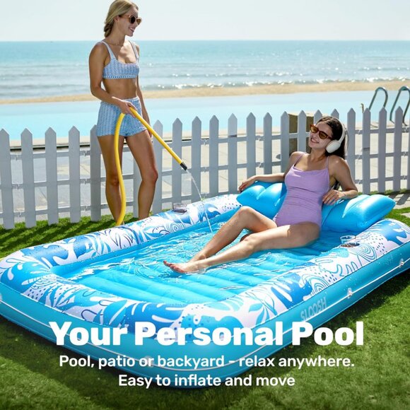 SLOOSH Inflatable Lounger Float, 85" x 57" Extra Large Pool Floats | NIB | - Picture 9 of 12